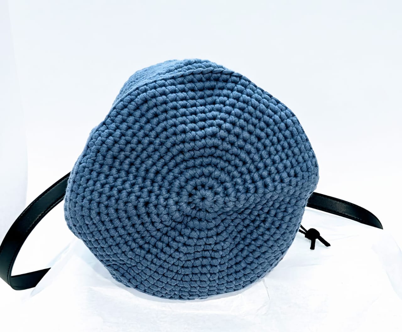 Drawstring Crochet Bucket Bag - Image 5