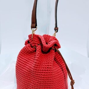 Drawstring Crochet Bucket Bag