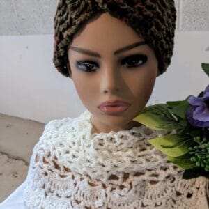 Brown-Tone Crochet Headband