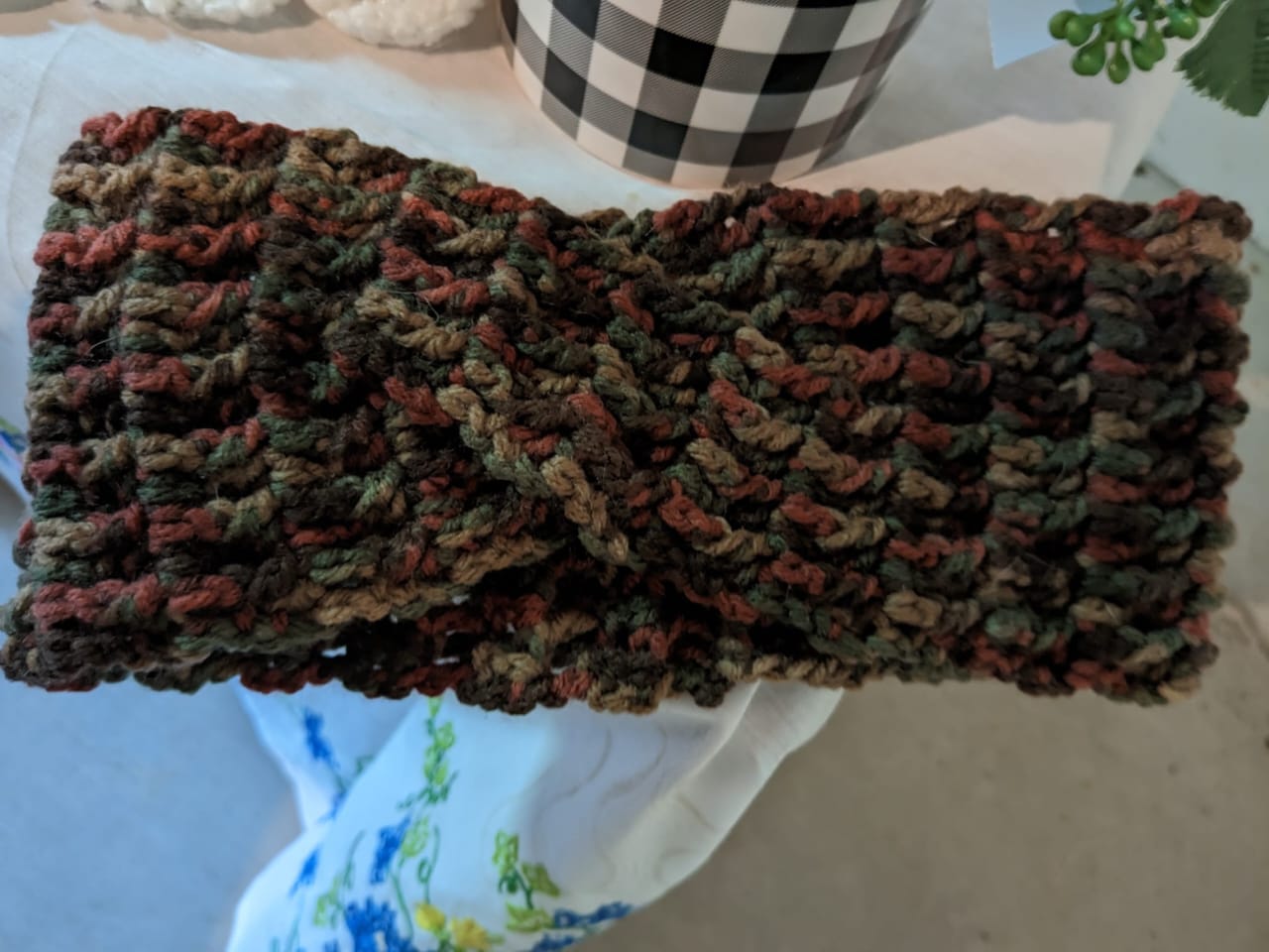 Brown-Tone Crochet Headband - Image 3