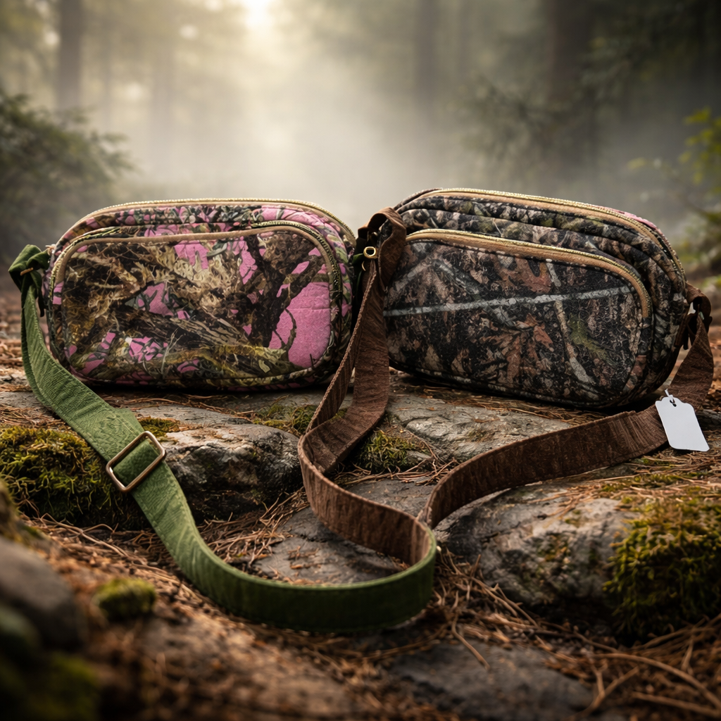 Pink Camo Allium Crossbody Bag