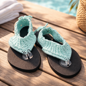 Decorative Crochet Flip Flops